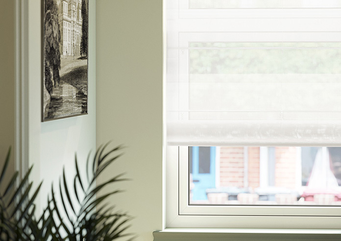 Teramo Voile, Balmy White - Twist&Fit Roman Blind - Image 5